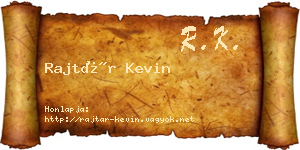 Rajtár Kevin névjegykártya
